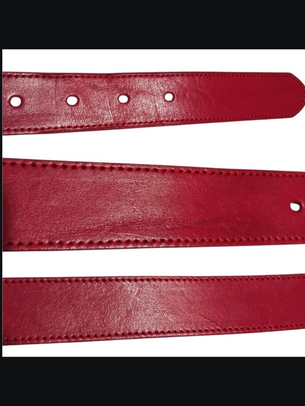 Vintage Brighton 1991 Red Leather Belt - Picture 5 of 9